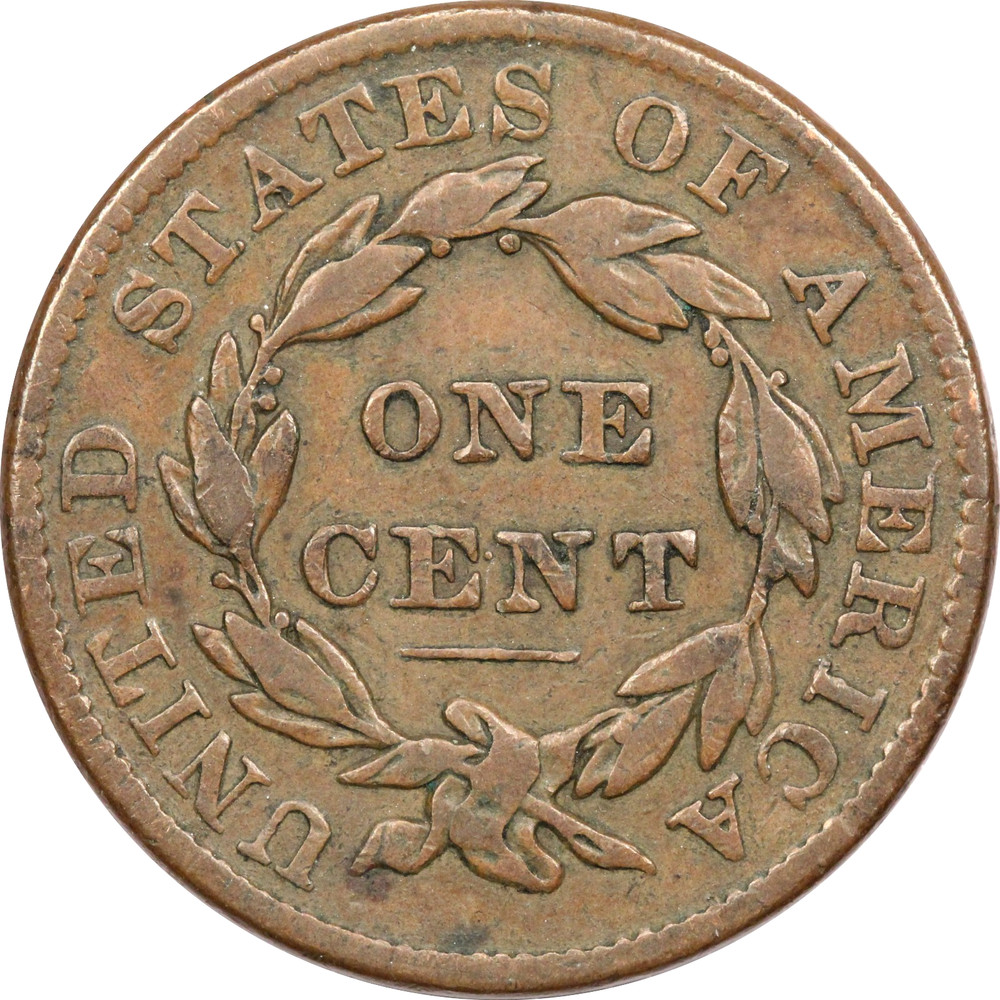 1837 Coronet Head Large Cent 1C, Very Fine VF+