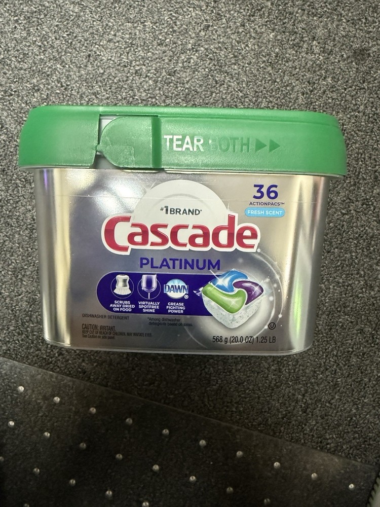 Cascade Platinum Plus Dishwasher Detergent Packs, Fresh, 36 Count
