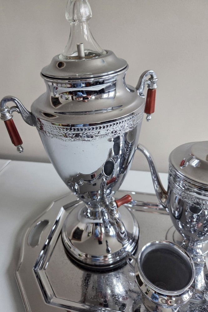 Vintage Forman Bros. Inc. Chromium Plated Ware Coffee Percolator Serving Set 5PC