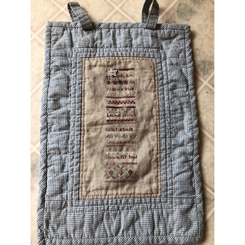 Primitive Style Wall Hanging Cross Stitch on Linen