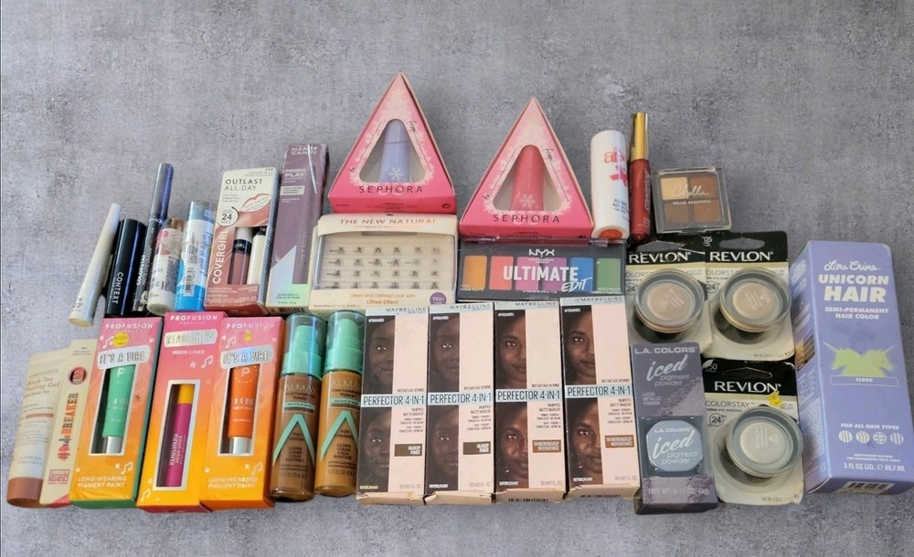 Large NEW makeup lot bundle assorted  Almay Nyx Sephora Revlon And More