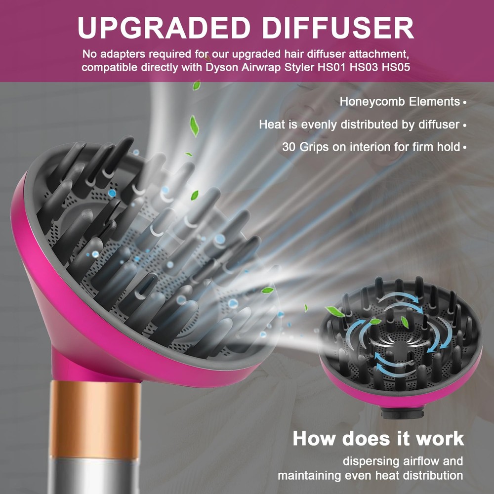WAJIAYON Upgraded Diffuser Attachment for Dyson Airwrap HS05 HS03 HS01, Converti