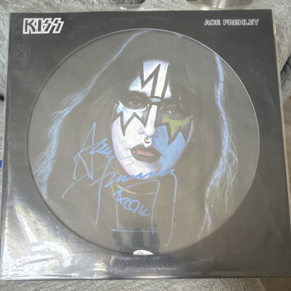 KISS Ace Frehley Autographed Original Record JSA Authenticated
