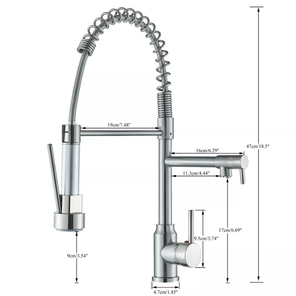 Aimadi Kitchen Sink Faucet Stainless Steel with Pull Down Sprayer Single Handle