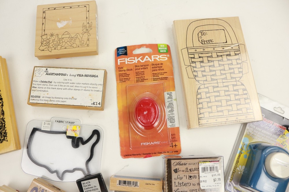 Wood Rubber Stamp Mixed Lot