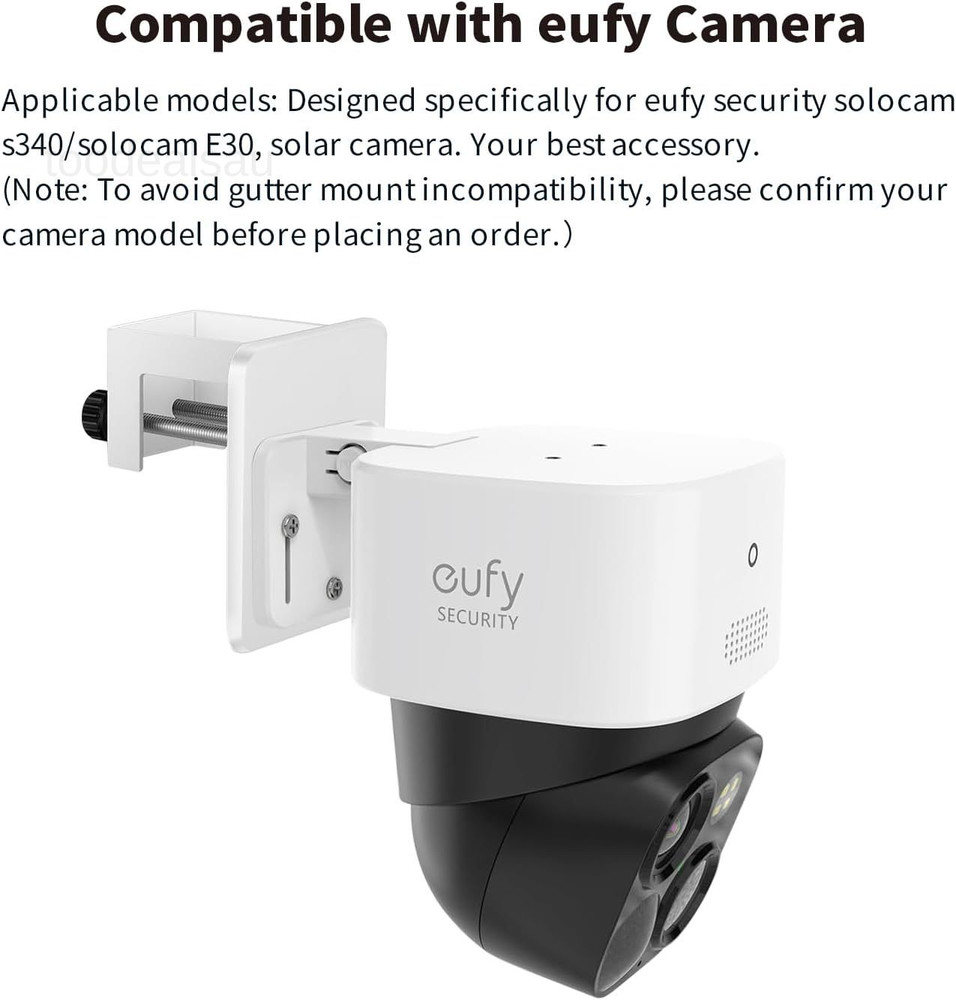 1-Pack, White - Gutter Mount Bracket Compatible with Eufy Security SoloCam S340.