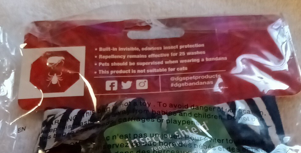 DGS Unbugz-It Bandana Medium Square Blue w/Design. NEW