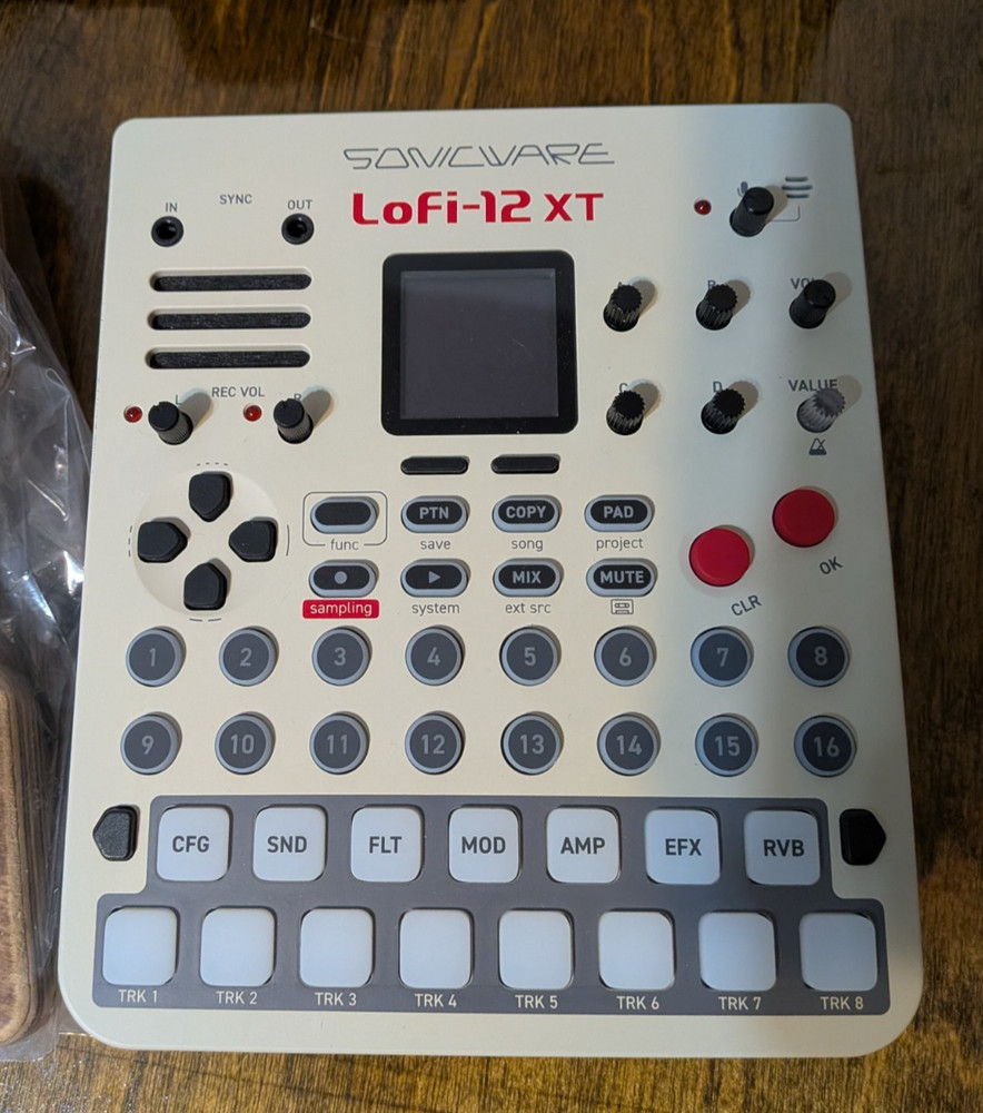 Lofi-12XT Retro 12-bit Sampler - original box, PSU, SD card, side panel holder