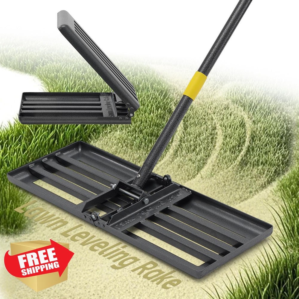 Lawn Leveling Rake 30" Heavy Duty Foldable 5FT Handle