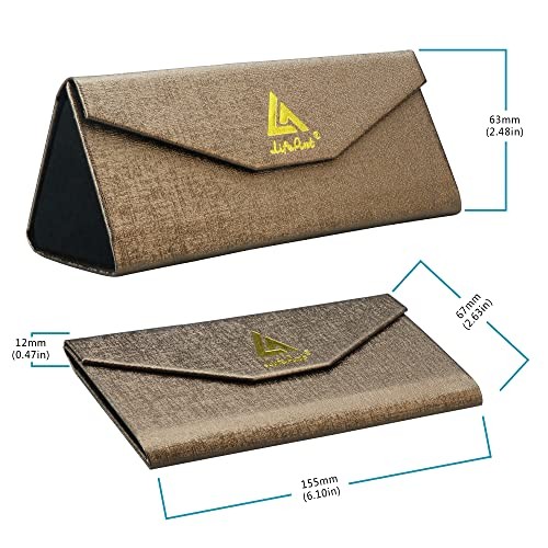 Eyeglasses Case - Foldable Holder Well Protected Easy to Carry- Matte Leather