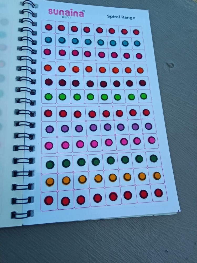 2X SUNAINA Simple Plain Round Multicolour Kumkum Reusable Sticker Bindiya
