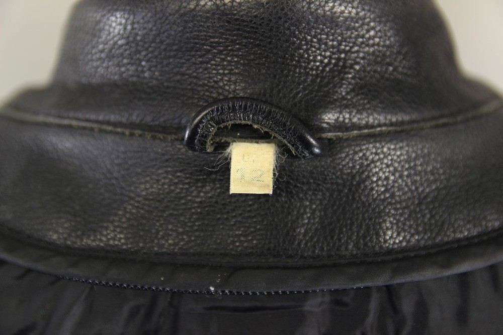 RIDER BLACK & BLUE LEATHER BIKER JACKET SIZE 12