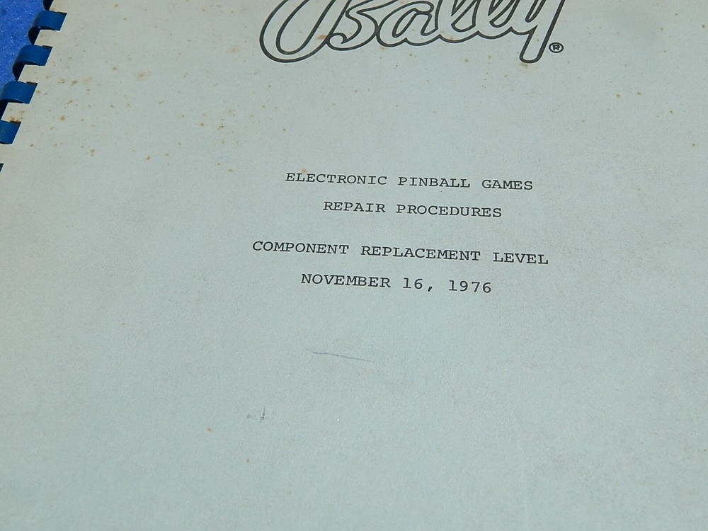 1976 Bally Electronic Pinball Games Repair Procedures Component