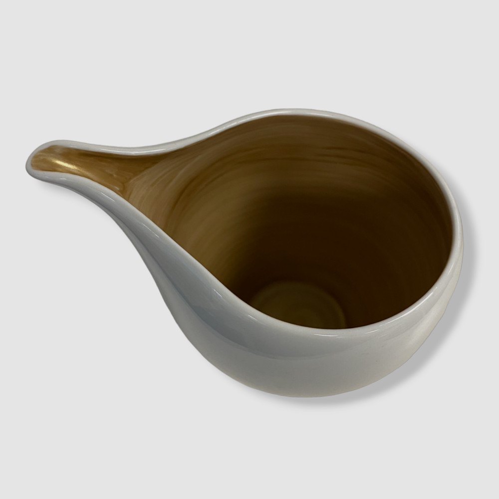 Neiman Marcus White Brushstroke Gold Creamer