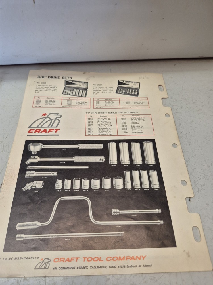 Craft Tool Company Catalog Inserts