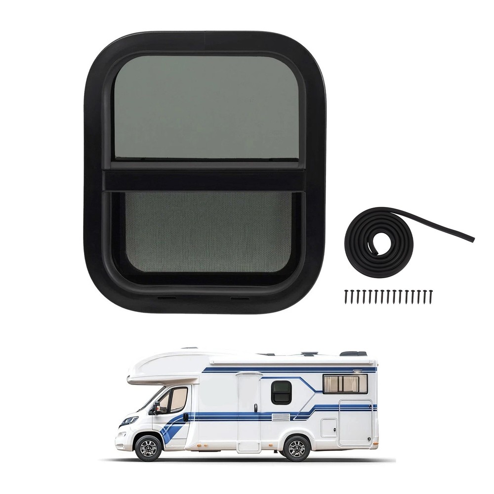 14" x 16" RV Window with Trim Ring Vertical Sliding Window Cargo Trailer Camper