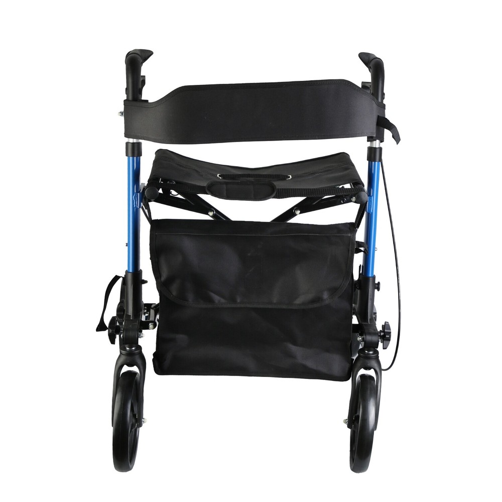 All-Terrain Rollator Walker for Seniors Rubber Wheels Foldable Lightweight
