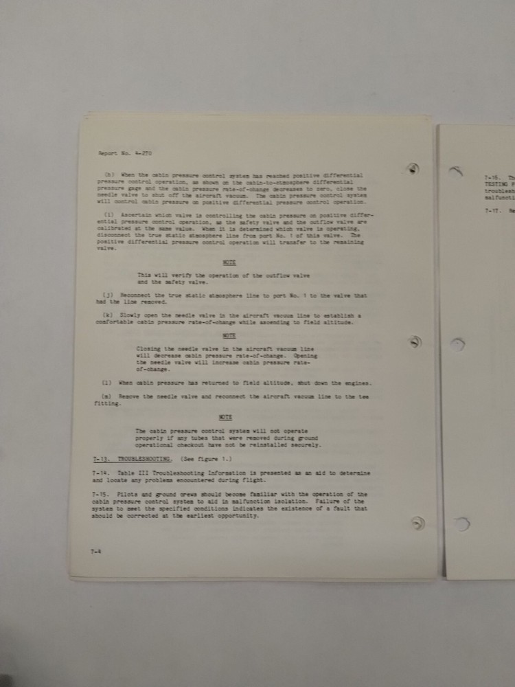 Garrett Cabin Pressure Control System 140468A Operation & Maintenance Instruct