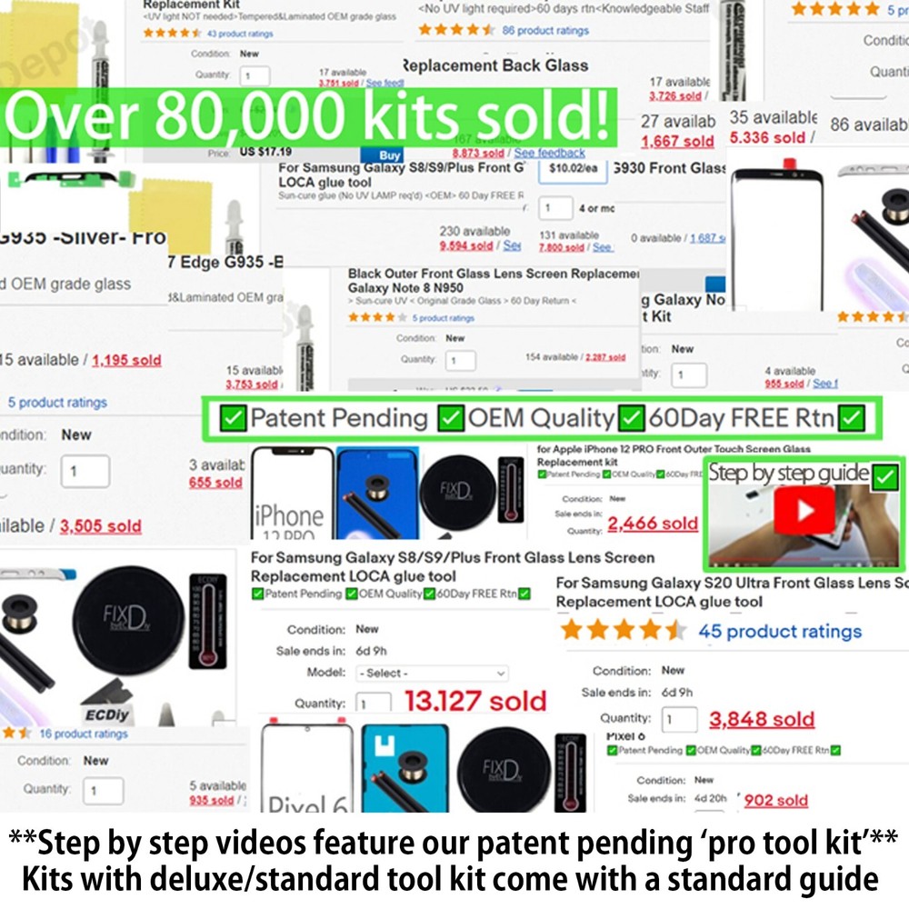 For Apple iPhone 15 Pro Max Screen Front Glass Only Replacement Kit Guide Tool