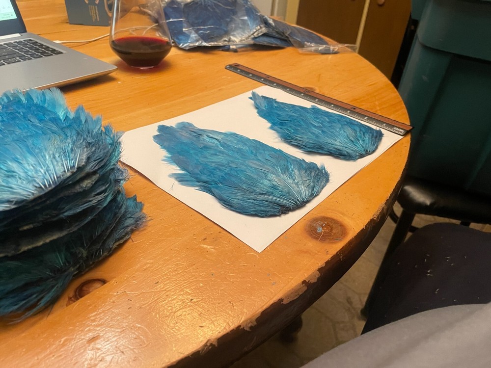 Hen Saddle Patch SILVER DOCTOR BLUE