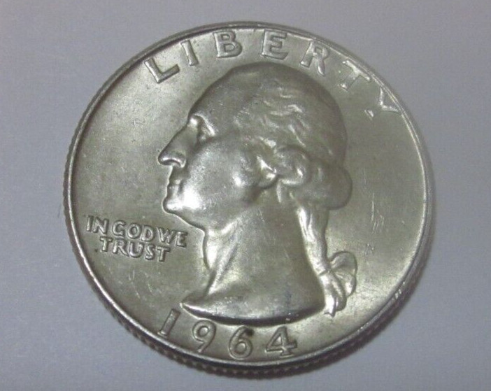 1964  D Washington Silver Quarter   90% Silver