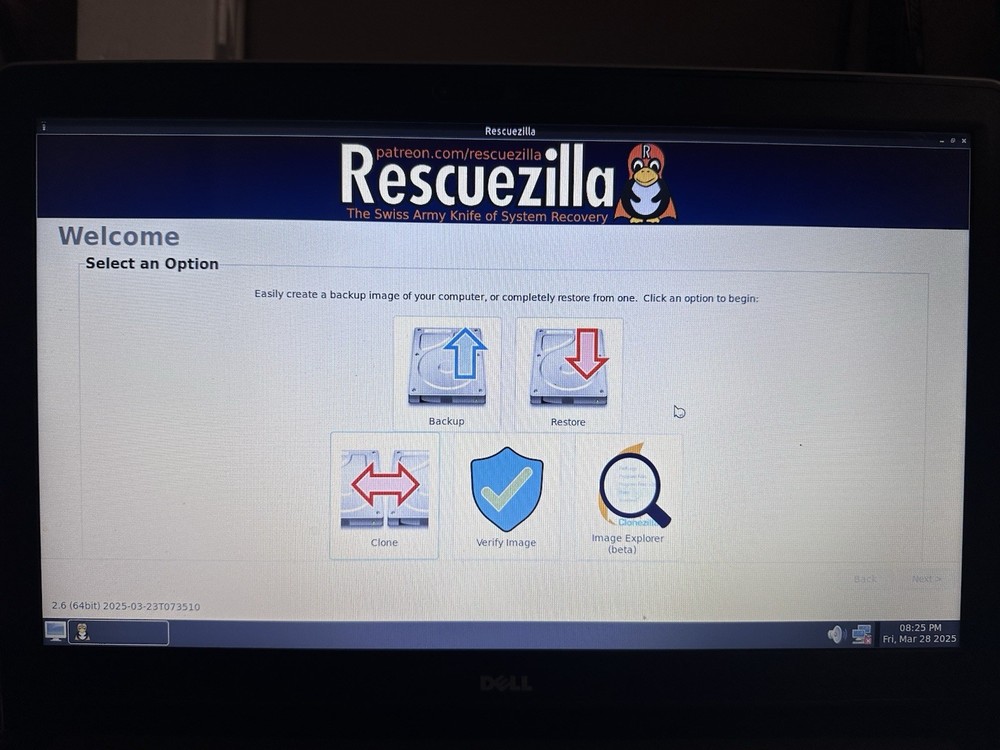 Rescuezilla 8Gb Bootable USB System Recovery Clone Partition Flash Drive