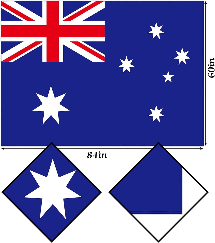 Hafangry Australian Flag 84" x 60" (Rectangular), Red, White, and Blue