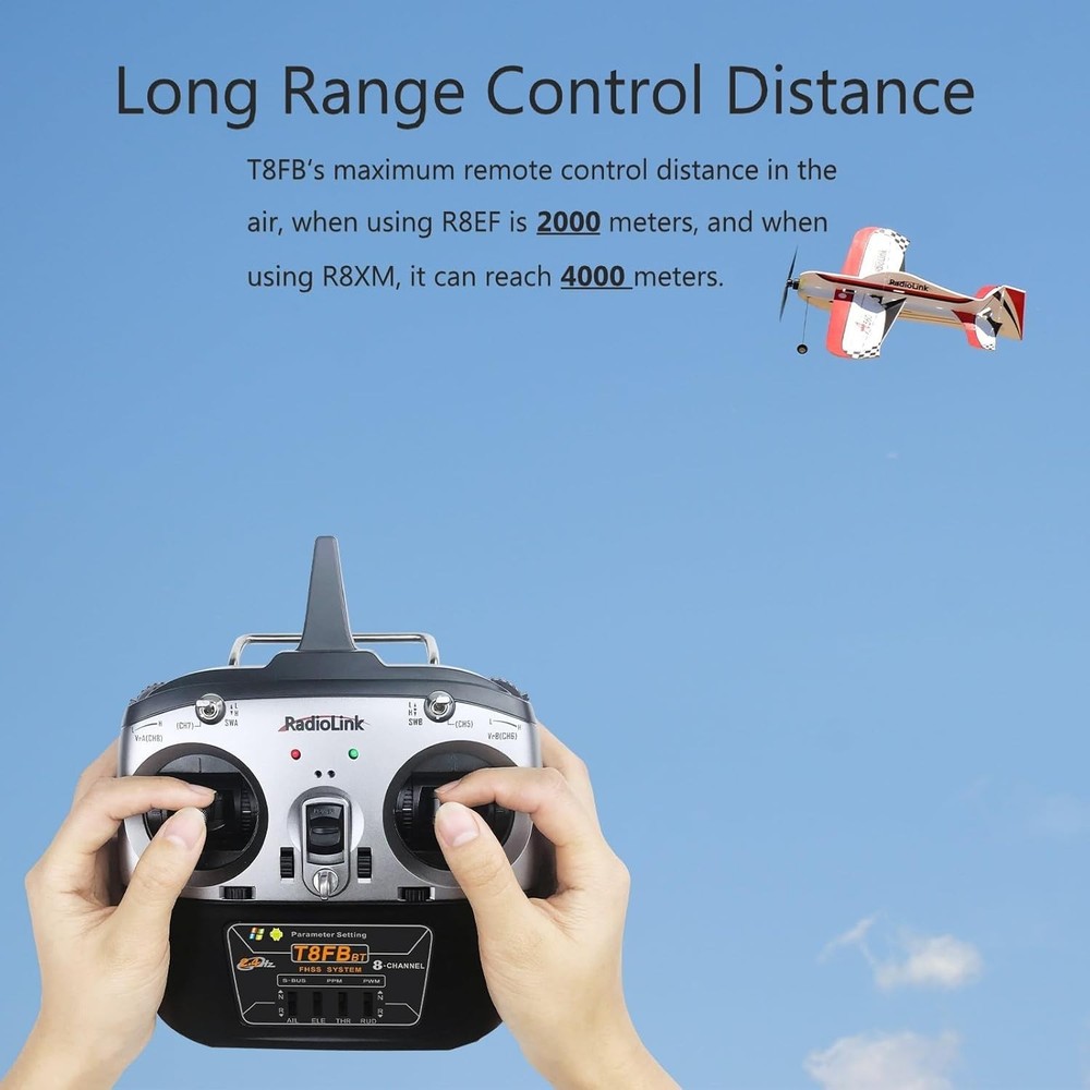 8 Channels 2.4GHz RC Remote Transmitter and R8EF Receiver APP Parameter Setup...