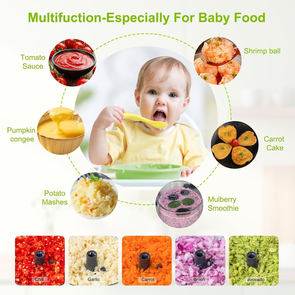 Manual Food Processor Vegetable Chopper, Portable Hand Pull String Garlic Mincer