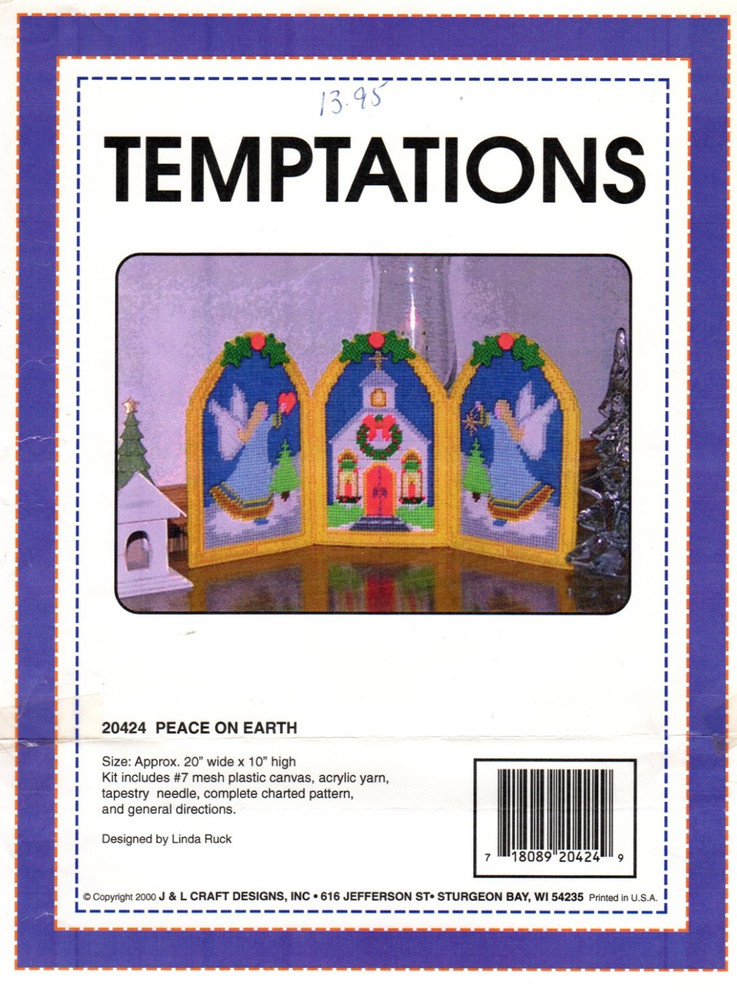 PEACE ON EARTH  TRIPTYCH  plastic canvas  PATTERN (#TF0470)