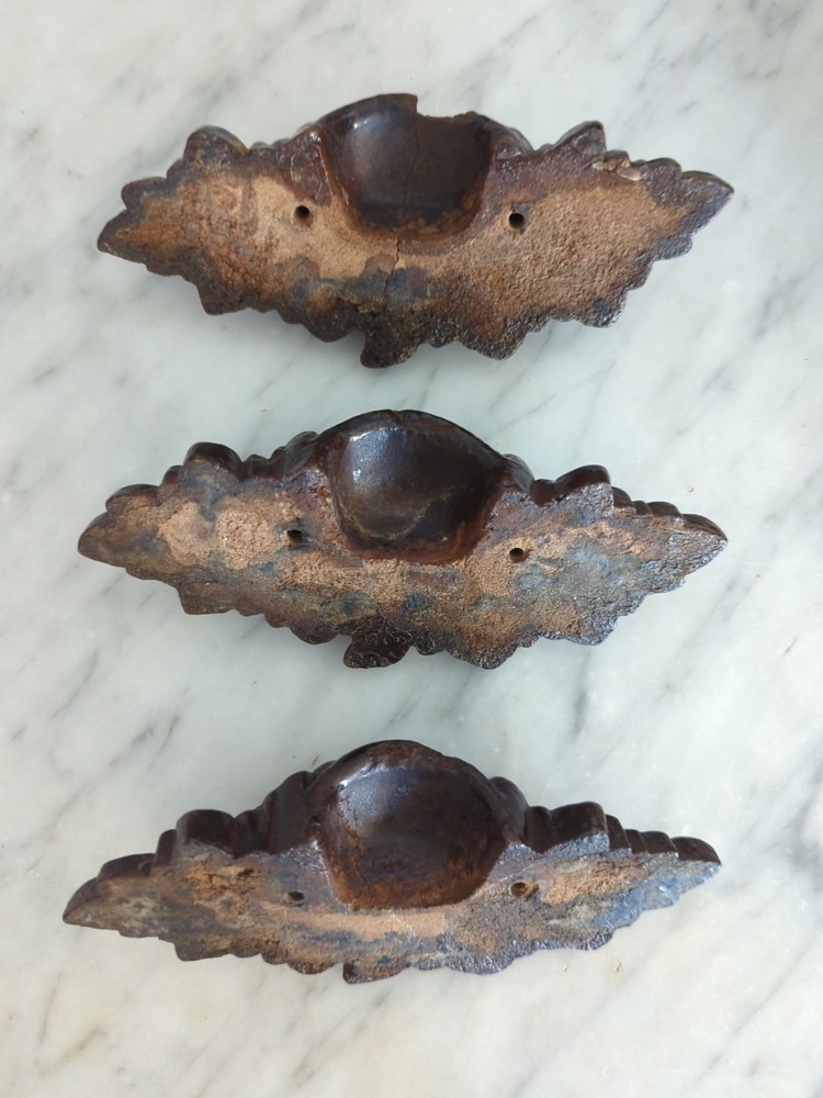 Victorian Era Wood Drawer Pulls Grape Leaf Design
