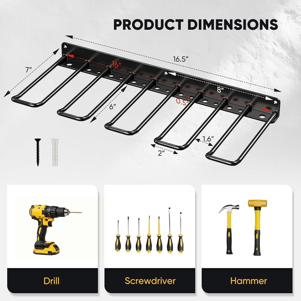 Power Tool Organizer Wall Mounted Power Tool Rack for Cordless Drill Storage
