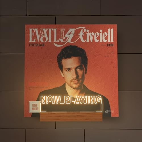 Now Playing Vinyl Record Stand Wall Mount, Rectangular Wall Mount - Warm White