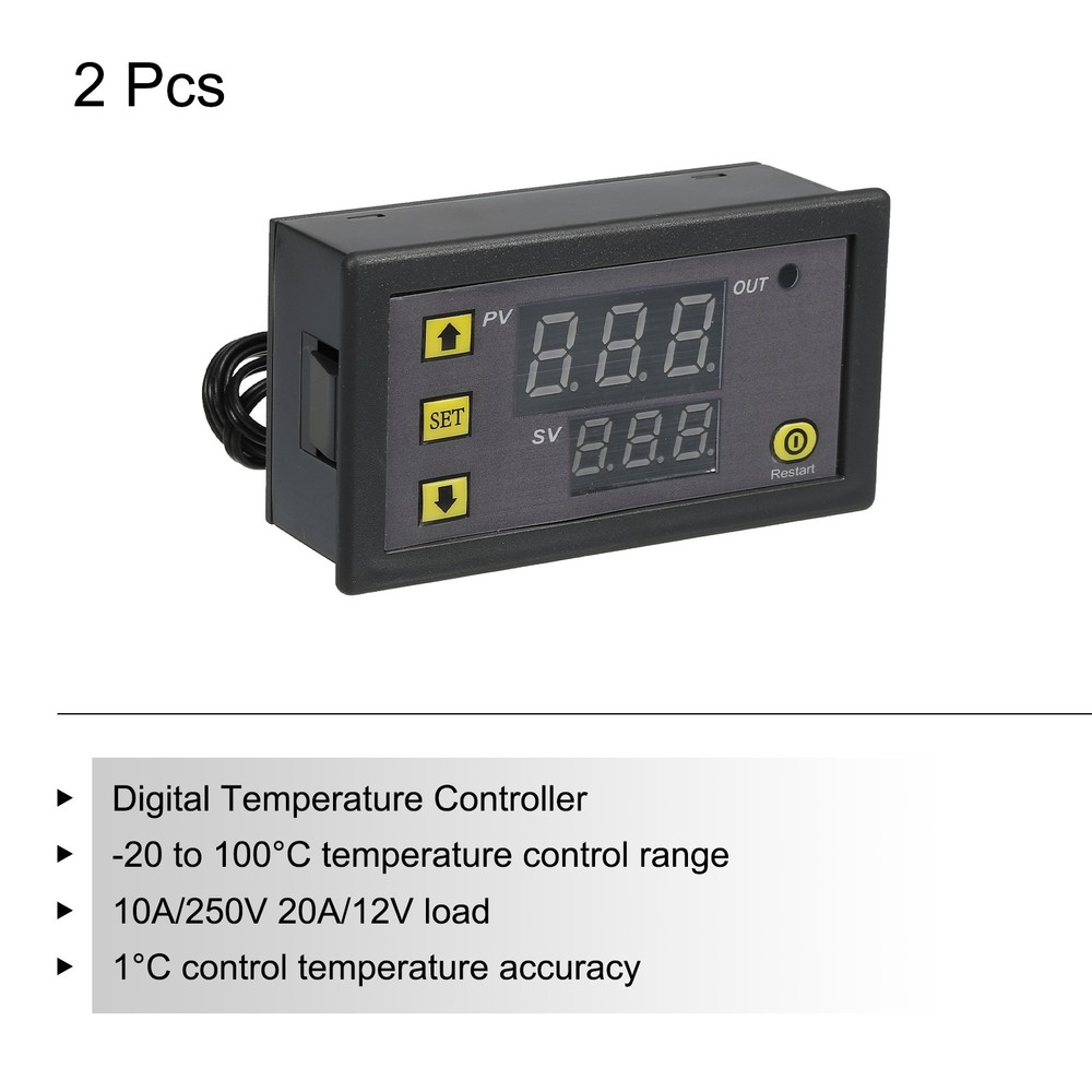 2 Pack W-3230 10A DC 12V Digital LED Temperature Controller