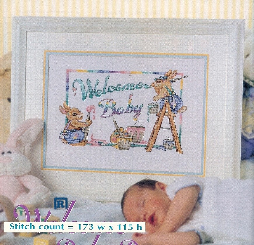 WELCOME BABY  CROSS STITCH  PATTERN ONLY    PY - EEUV