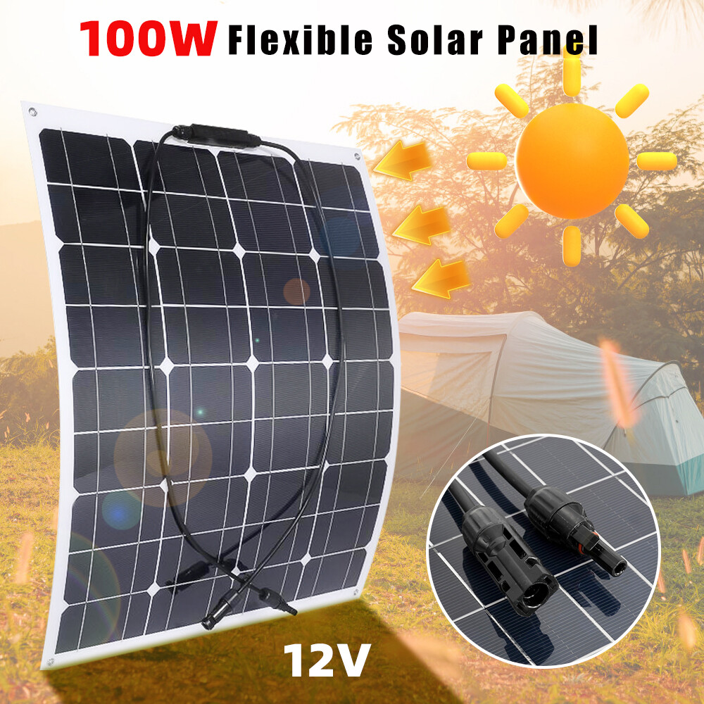 100W Outdoor IP68 Flexible Solar Panel High Efficiency Roof RV Solar Module 12V