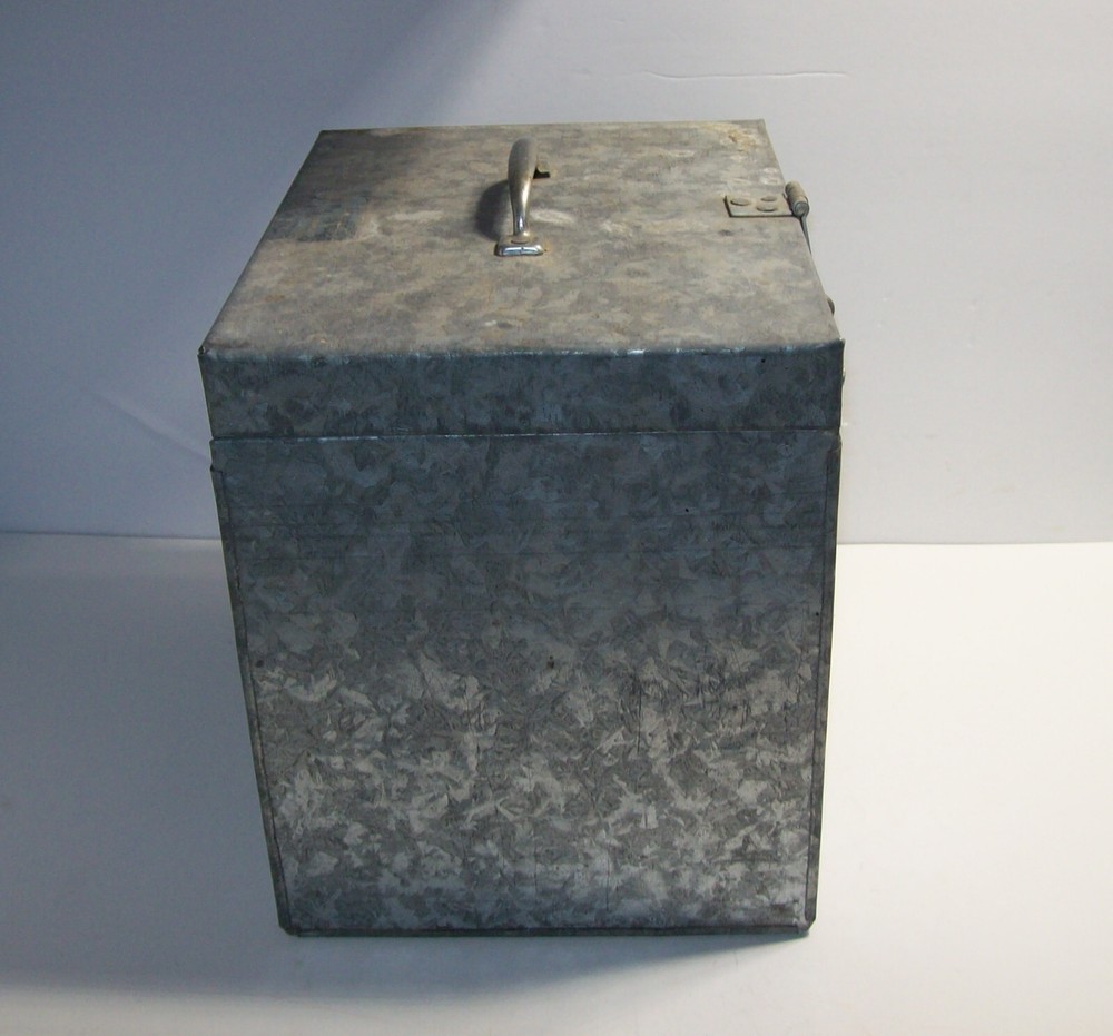 Vintage Handmade GALVANIZED Metal Tool Box Toolbox Box, x