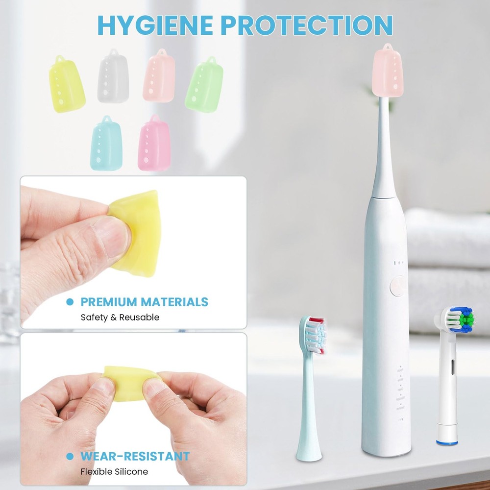 6 Packs Silicone Toothbrush Covers