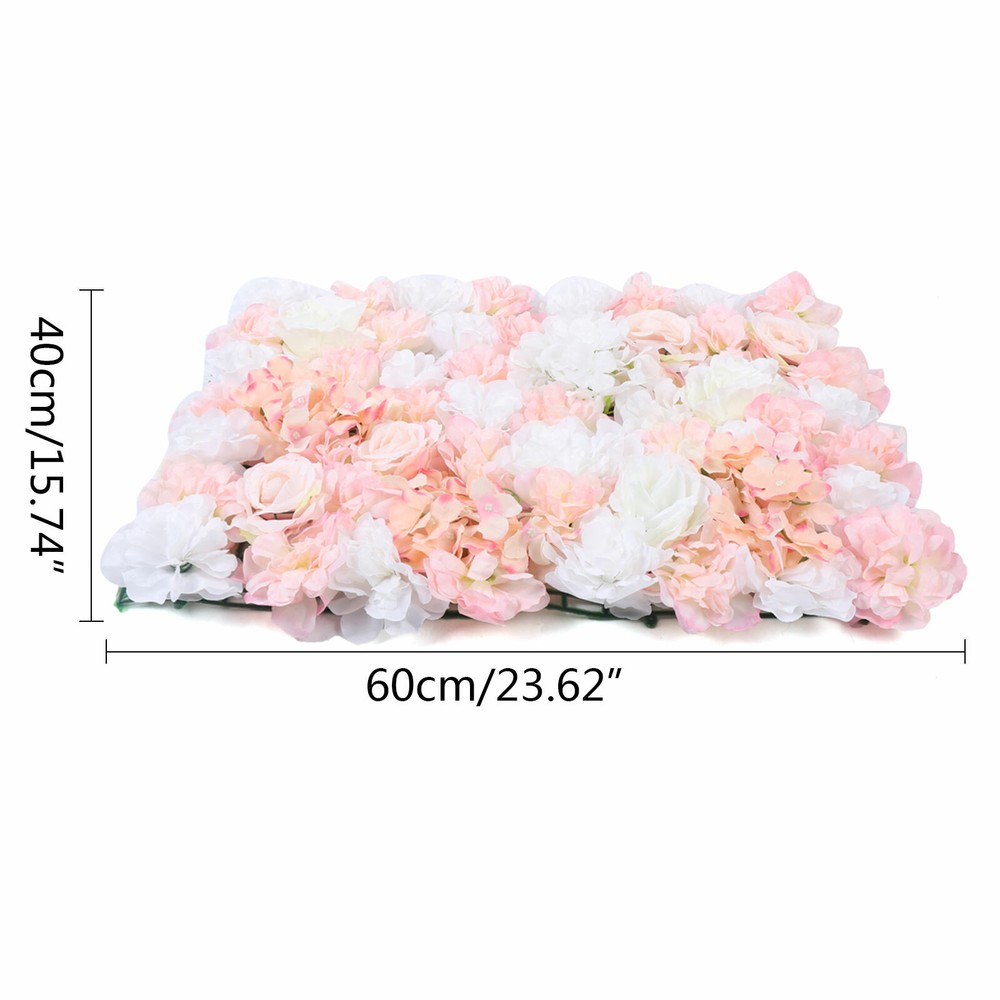 6pcs Artificial Flower Wall Panel Wedding Party Stage Backdrop Decor 24'x16'' US