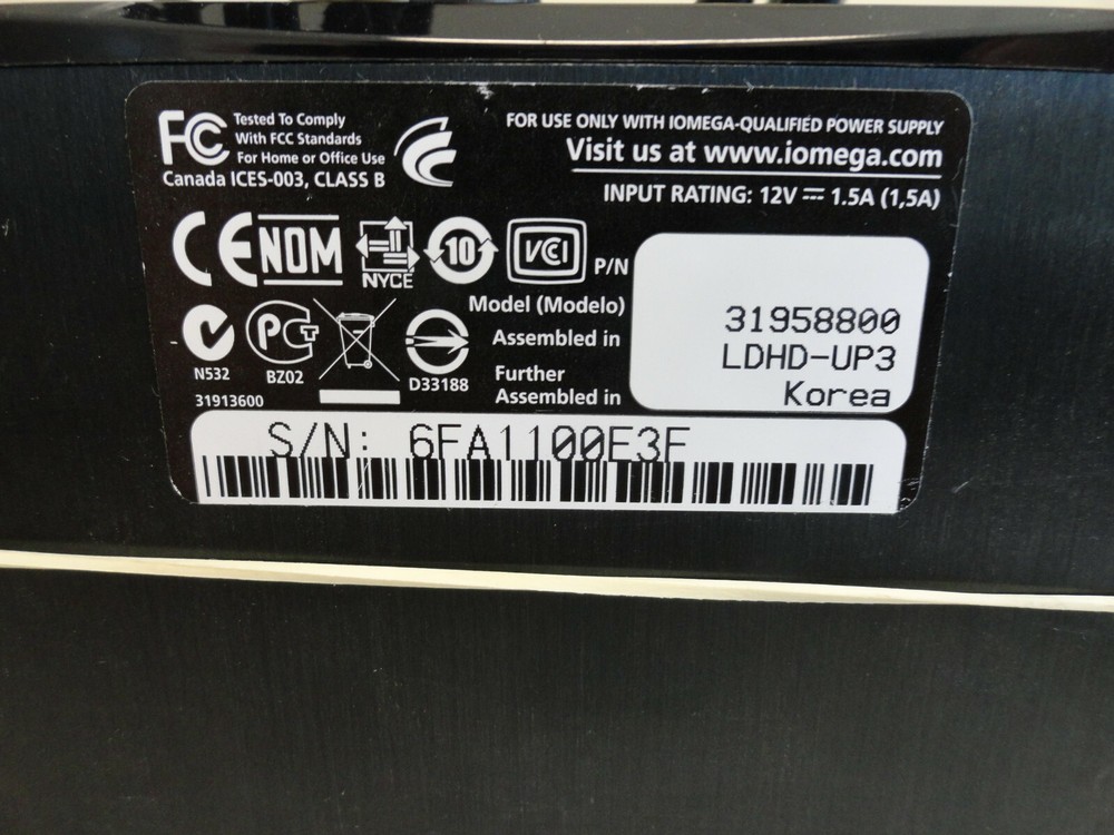 Iomega External Hard Drive 31958800