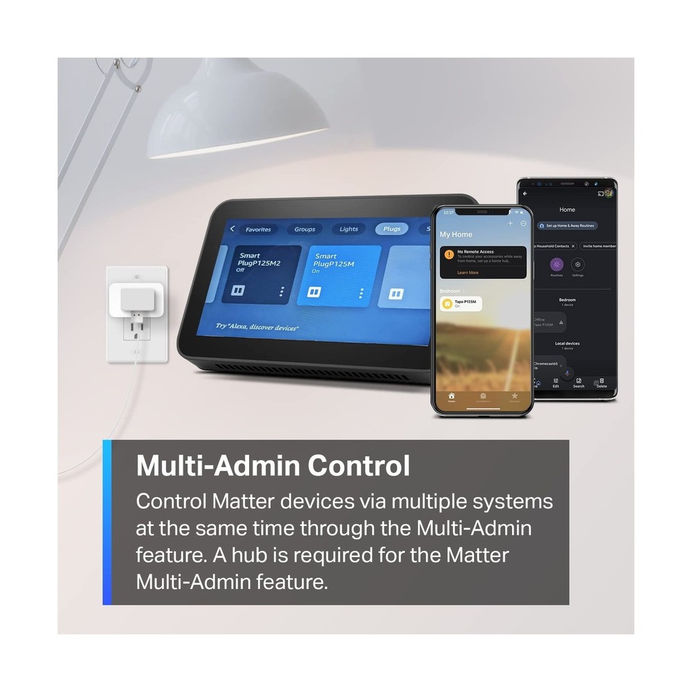 TP-Link Tapo Matter Supported Smart Plug Mini, Compact Design, 15A/... Fast Ship