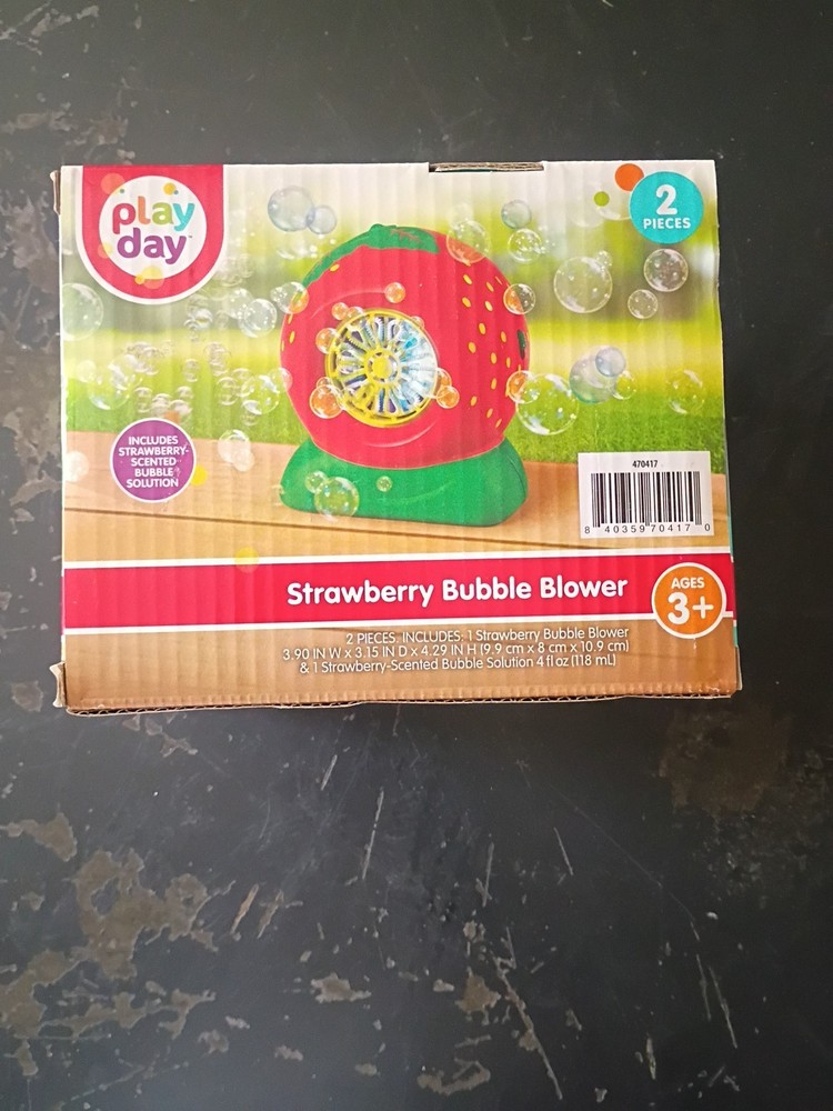 Strawberry Bubble Blower Includes Strawberry Scented Bubble Solution