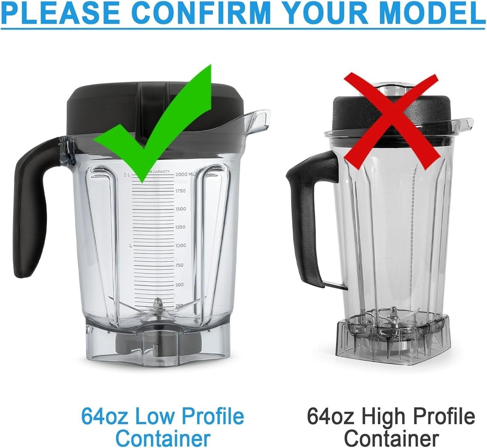 2-Pack Lid Plug Replacement for 64oz Low Profile Mixer Containers