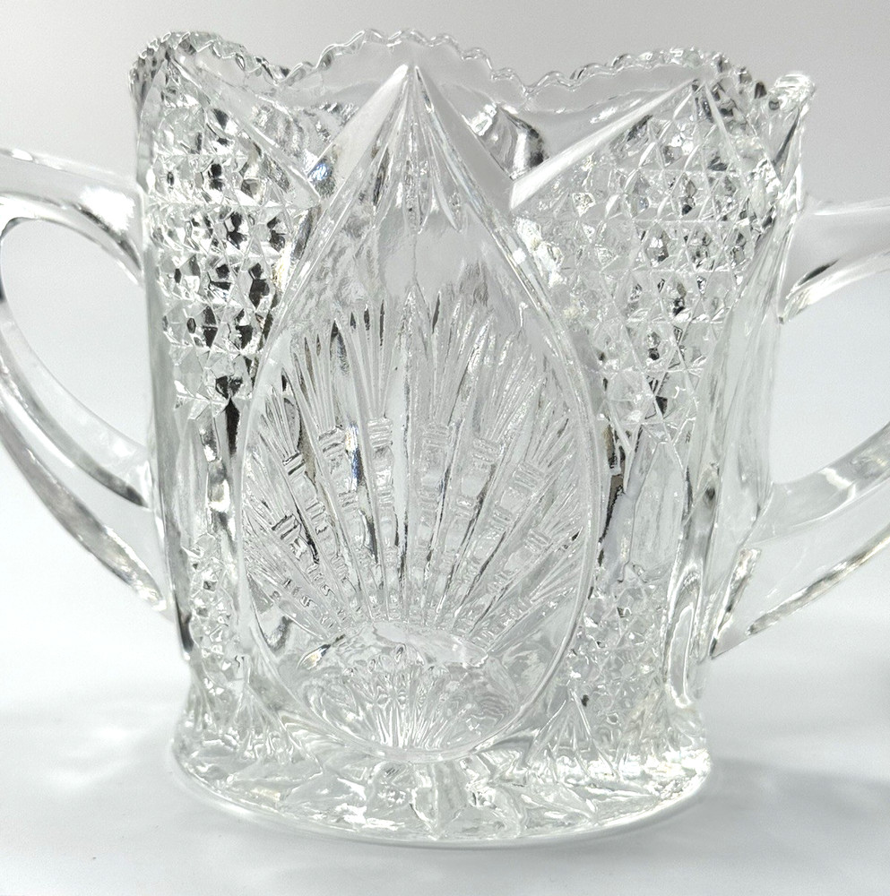 EAPG Glass Cream & Sugar Set