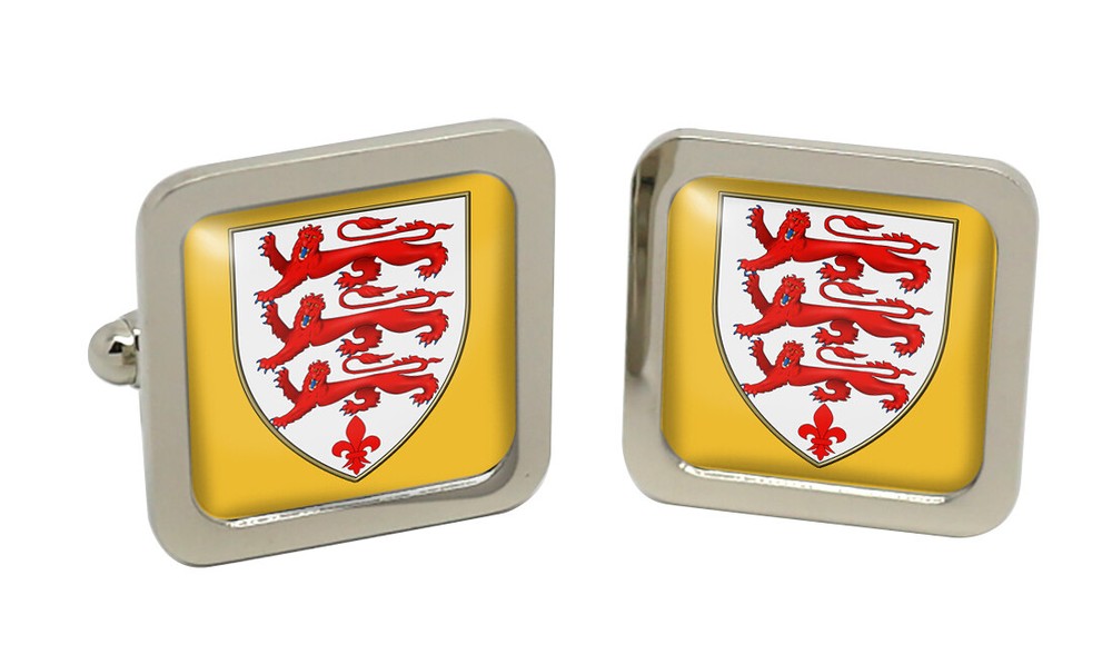 Dorset (England) Square Cufflink in Chrome Box