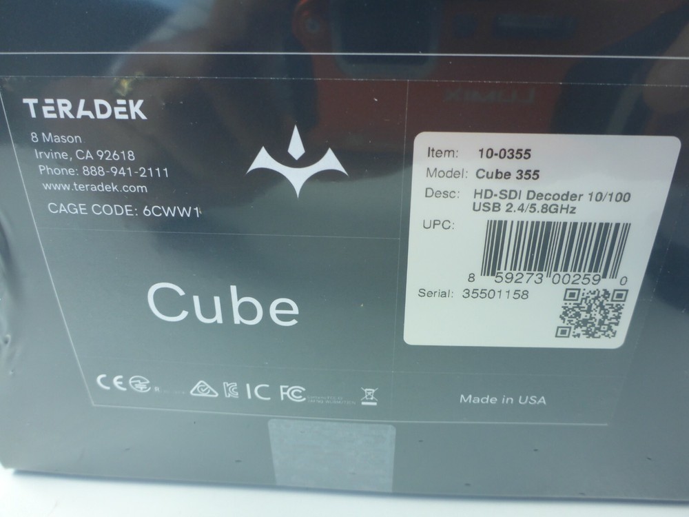 Teradek Cubelet 155/355 HD-SDI Encoder / Decoder Like NEW. See pictures.
