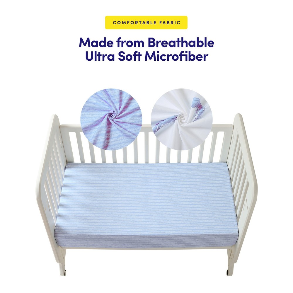 2-Pack Fitted Crib Sheets Microfiber Fits 28" x 52" Mattress Feathers