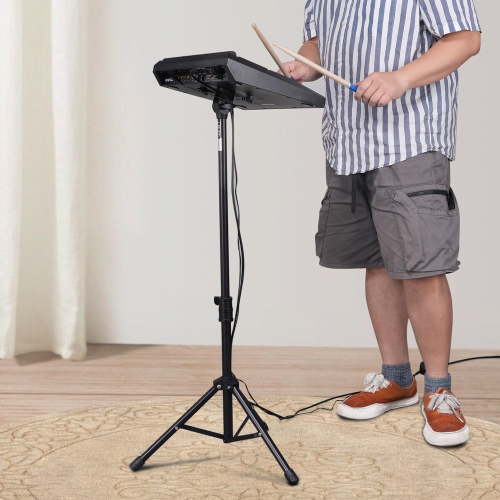 LEKATO Electronic Mounting Stand with Plate, Drum Pad Percussion Black