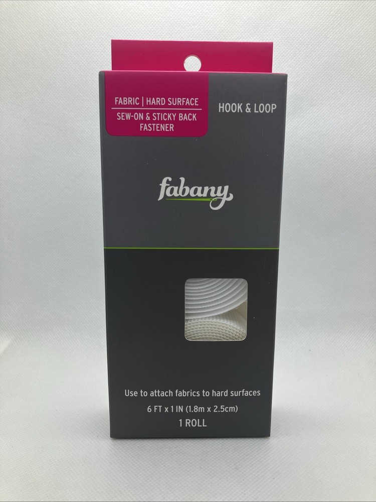 Fabany Sew-on & Sticky Back Fastener Hook & Loop 6’x1”
