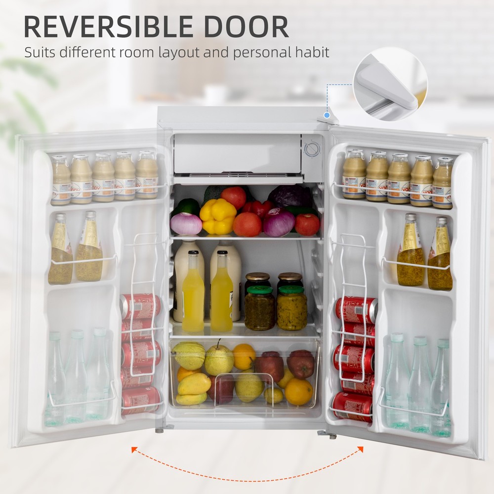 3.2 Cu.Ft Compact Refrigerator with Adjustable Thermostat, White